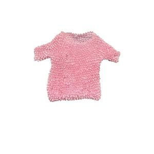 y2k baby pink popcorn top